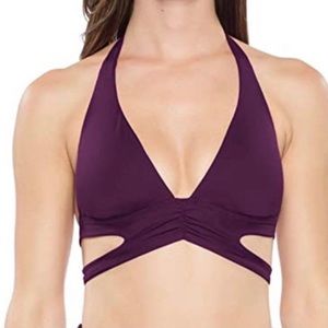 Becca Banded Halter in Mulberry, D Cup, NWT